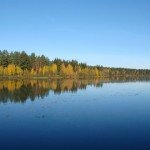 autumn-lake-blue-skies